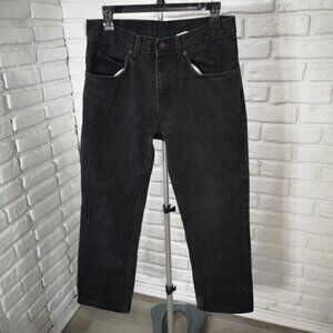 Levis Mens Size 32 Waist Zipper Button Closure Straight Leg Black Jeans